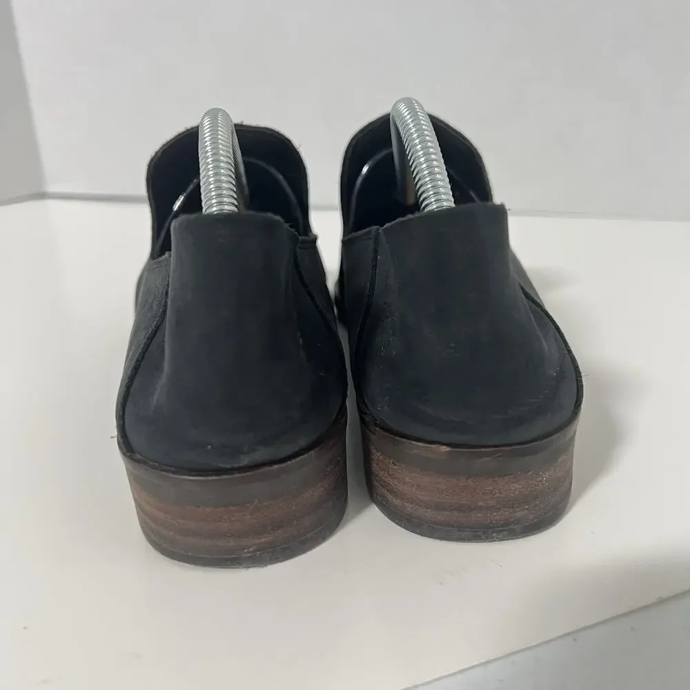 Lucky Brand Womens Loafers Shoes Size 7 Cahill Black Nubuck Leather Slip On